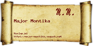 Major Montika névjegykártya